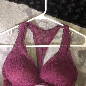 Burgundy victoria secret bralette.